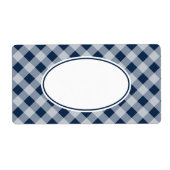 Blueberry Navy Gingham Kitchen Gift Label Labels (Voorkant)
