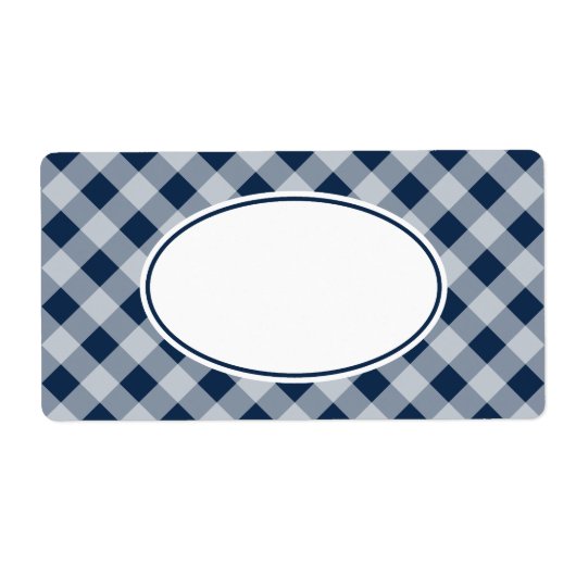 Blueberry Navy Gingham Kitchen Gift Label Labels (Voorkant)