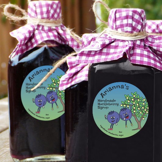 Blueberry Pals Grappige Cartoon Jam Pie en meer Ronde Sticker