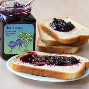 Blueberry Pals Grappige Cartoon Jam Pie en meer Vierkante Sticker