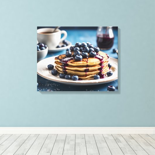 Blueberry Pancakes Canvas Afdruk (Insitu (Houten vloer))