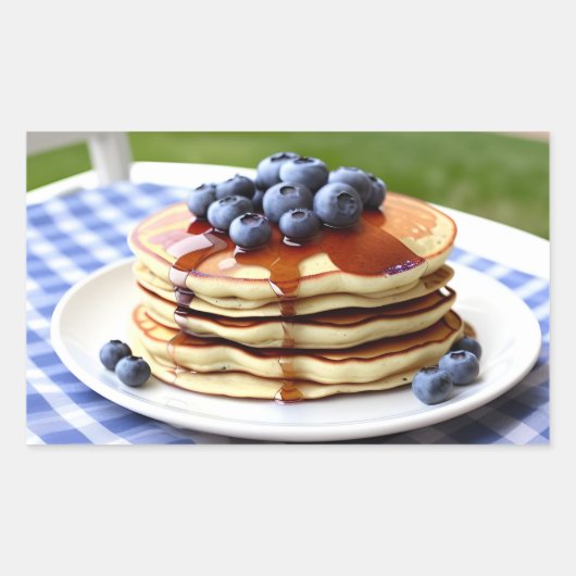 Blueberry Pancakes Rechthoekige Sticker (Voorkant)