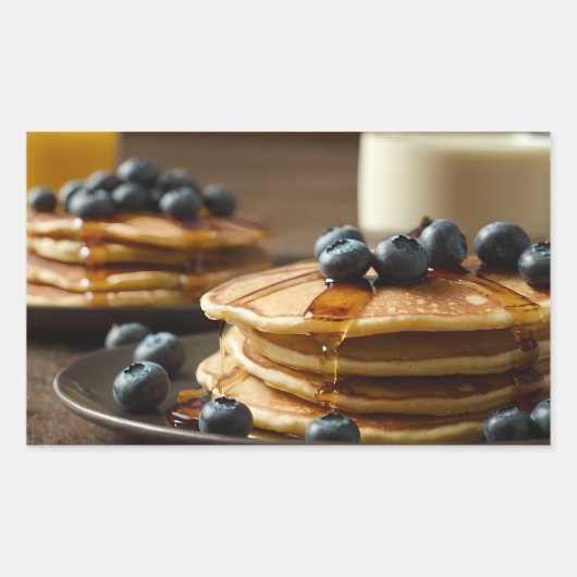 Blueberry Pancakes Rechthoekige Sticker (Voorkant)