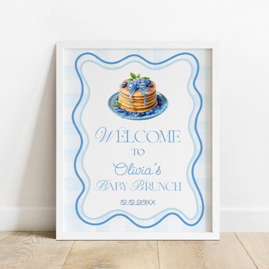 Blueberry Pannenkoek Baby Brunch Baby shower Welko Poster