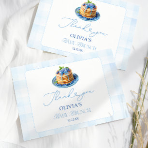 Blueberry Pannenkoek Baby Brunch Douche Dank u Kaart