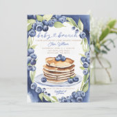 Blueberry Pannenkoeken Baby Brunch Baby shower Kaart (Staand voorkant)