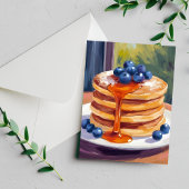 Blueberry-pannenkoeken | olieverfschilderij briefkaart