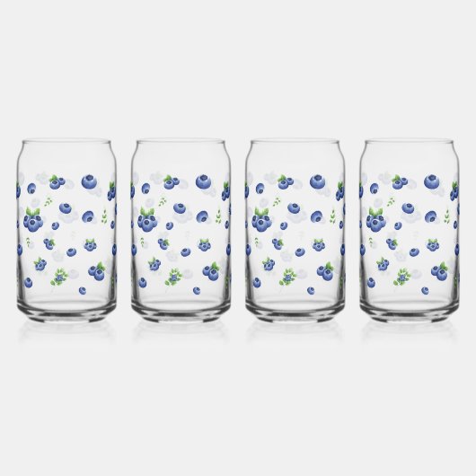 Blueberry Pattern Blikvorm Glas (Achterkant)