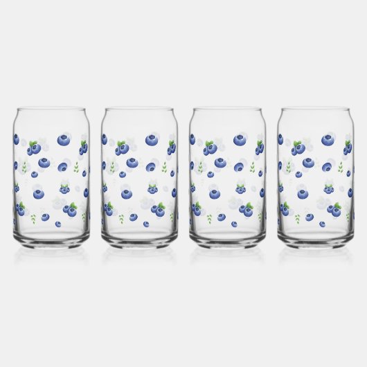Blueberry Pattern Blikvorm Glas (Rechts)
