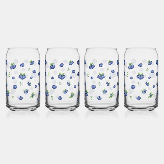Blueberry Pattern Blikvorm Glas (Voorkant)