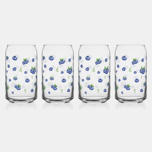 Blueberry Pattern Blikvorm Glas (Links)
