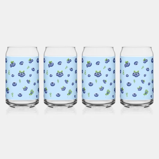 Blueberry Pattern Blikvorm Glas (Voorkant)