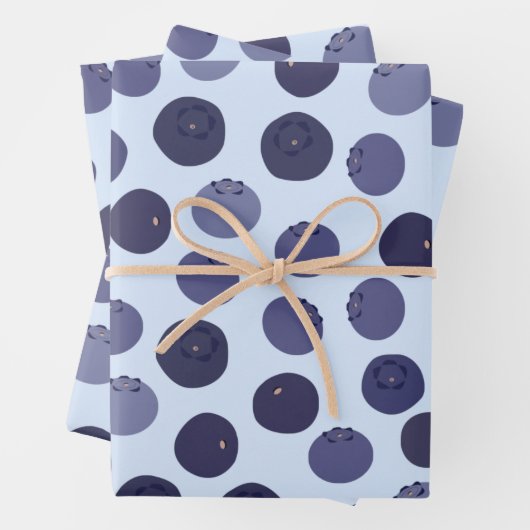 Blueberry Pattern Inpakpapier Vel (In situ)