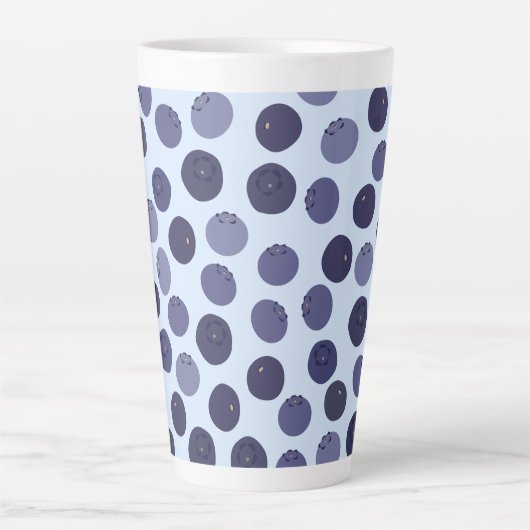 Blueberry Pattern Latte Mok (Voorkant)