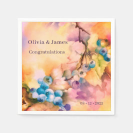 Blueberry Personalizable Napkin — Names, Event Servet