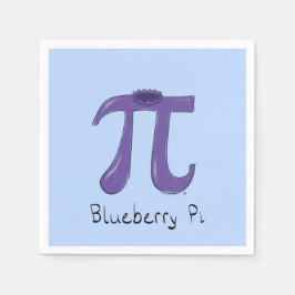 Blueberry Pi Cute Wiskunde Pi Day Party Napkins Servet