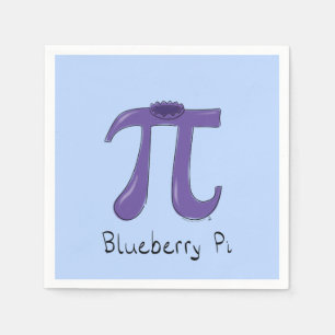 Blueberry Pi Cute Wiskunde Pi Day Party Napkins Servet