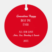 Blueberry Pie Baker Gepersonaliseerd Metalen Ornament (Achterkant)