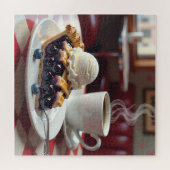 Blueberry Pie, ijs en koffie Legpuzzel (Horizontaal)