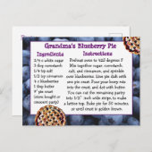 Blueberry Pie Recept Briefkaart (Voorkant / Achterkant)