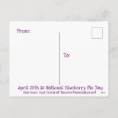 Blueberry Pie Recept Briefkaart (Achterkant)