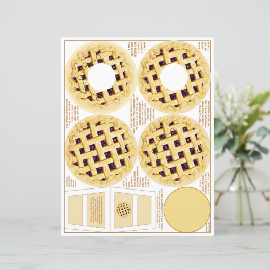 Blueberry Pie Thanksgiving Frame Nom Carte Place (Debout devant)