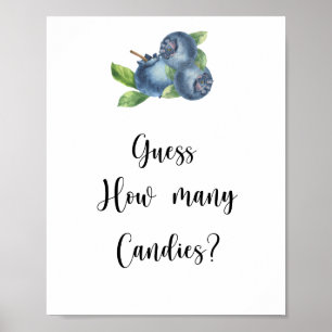 Blueberry - raad hoeveel snoepjes Poster