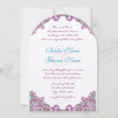 Blueberry Raspberry Ice Paisley Wedding Invitation Kaart (Achterkant)