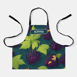 Blueberry Retro Kleurrijk Gepersonaliseerd Patroon Schort