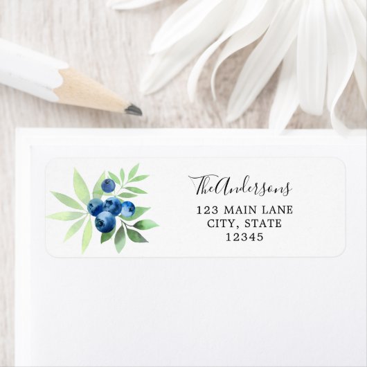 Blueberry Return Address Label (Insitu)