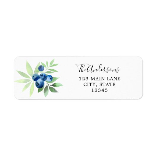 Blueberry Return Address Label (Voorkant)