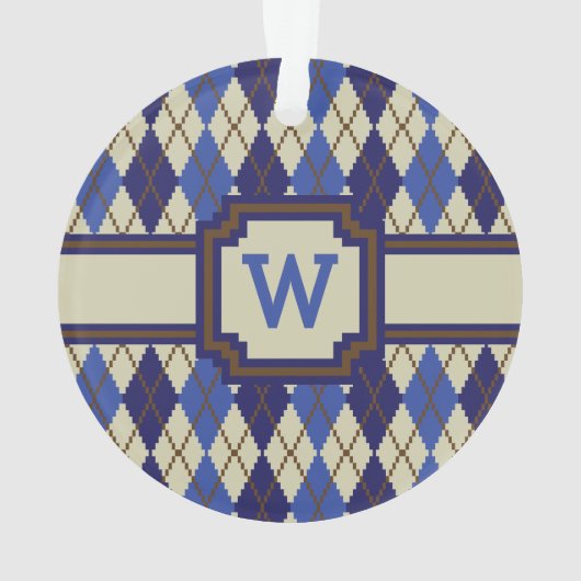 Blueberry Scone Argyle Acrylornament Ornament (achterkant)