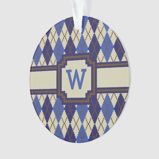 Blueberry Scone Argyle Acrylornament Ornament (voorkant)