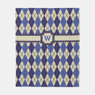 Blueberry Scone Argyle Fleece Blanket Deken