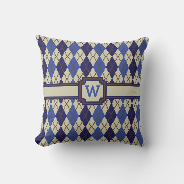 Blueberry Scone Argyle Kussen (Voorkant)