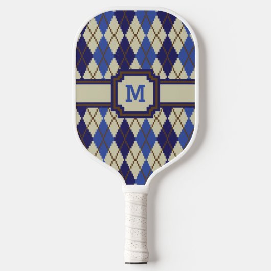 Blueberry Scone Argyle Pickleball Paddle (Voorkant)