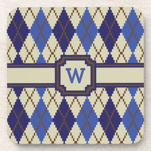 Blueberry Scone Argyle Square Onderzetter (Voorkant)