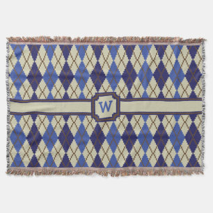 Blueberry Scone Argyle Throw Blanket Deken