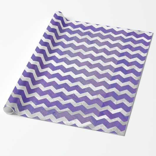 Blueberry Smear Chevron Pattern Cadeaupapier (Uitgerold)