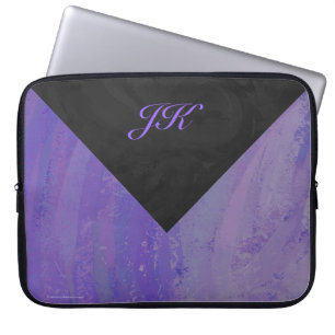Blueberry Smear en Black Monogram Laptop Sleeve