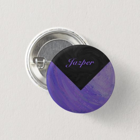 Blueberry Smear en Black Monogram Ronde Button 3,2 Cm (Voorkant /achterkant)
