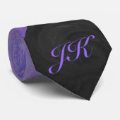 Blueberry Smear en Black Monogram Stropdas (Opgerold)