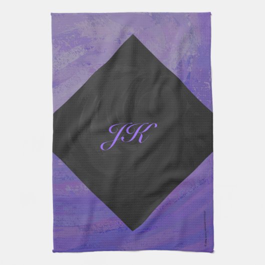 Blueberry Smear en Black Monogram Theedoek (Verticaal)