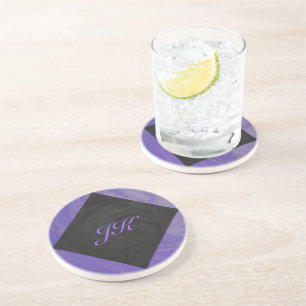 Blueberry Smear en Black Monogram Zandsteen Onderzetter