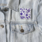 Blueberry Smear Polka Dot Vierkante Button 5,1 Cm (In situ)