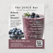 Blueberry Smoothie, Juice Bar Advertising Flyer (Voorkant)