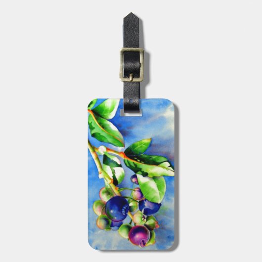 Blueberry Sprig Bagagelabel (Voorkant verticaal)