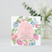 Blueberry Strawberry Raspberry Baby shower Kaart (Staand voorkant)