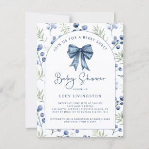 Blueberry Sweet Baby shower Invitation Briefkaart
