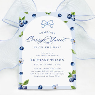 Blueberry Sweet Baby shower Invitation Kaart
